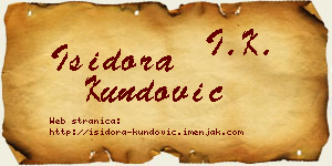 Isidora Kundović vizit kartica